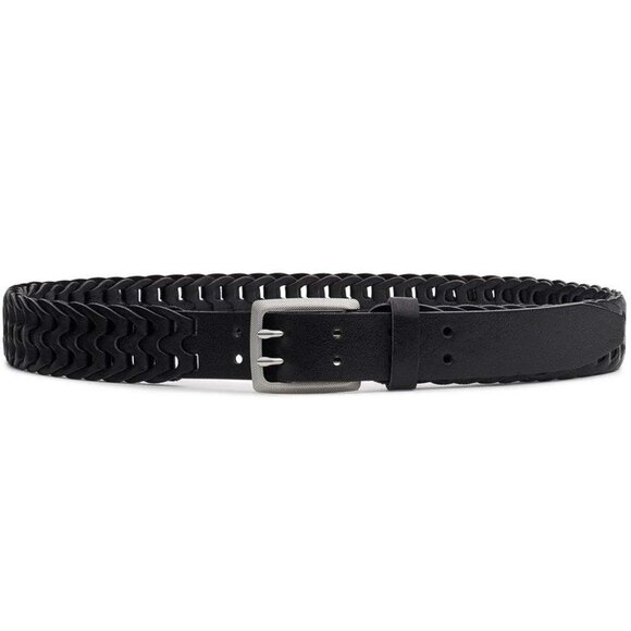 Rag & Bone Mini Woven Leather Belt Small Black - Picture 2 of 9